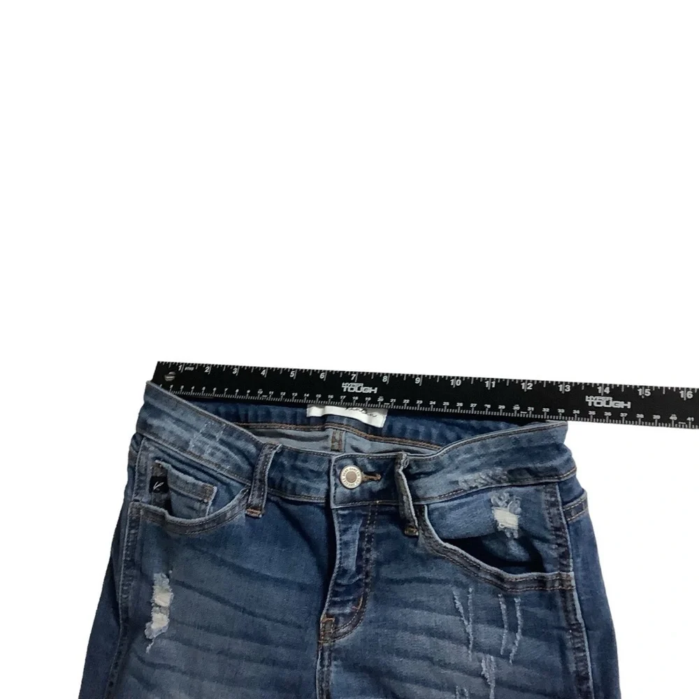 KanCan Twisted Seam Distressed Medium Wash Ankle Skinny Jeans Size 7 / 27